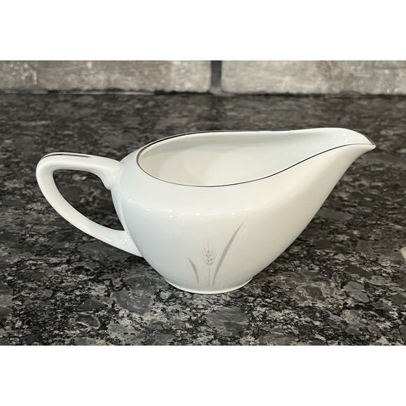 Vintage Platinum Wheat Lidded Sugar Bowl & Creamer Fine China of Japan - Picture 15 of 16